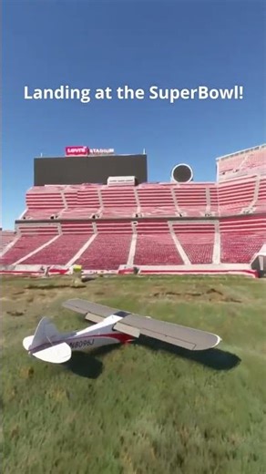 Landing at SuperBowl 60! #msfs2020 #fsx #aviation #superbowl #superbowllix #landing #flying