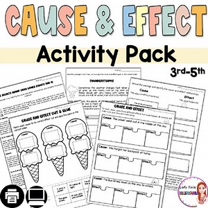 Cause and Effect Passages - Worksheets Graphic Organizers 3rd 4th 5th grade