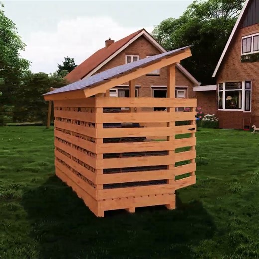 DIY Firewood Storage Shed Plans for Backyards #woodworking #ad #firewood #diyproject #shedwork #diy