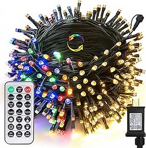 Joomer Color Changing Christmas Lights, 100FT 300 LED String Lights with Remote Timer Dimmable Connectable Fairy String Outdoor Waterproof for Christmas Decoration (Warm White to Multicolor)