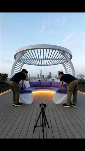 Dream Rooftop Garden Lounge 😍 Would You Sit Here? #epoxy#epoxyfloor#transformation