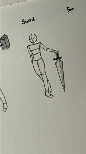 How to draw a body with different weapons p￼t4. #howtodraw #art #tutorial