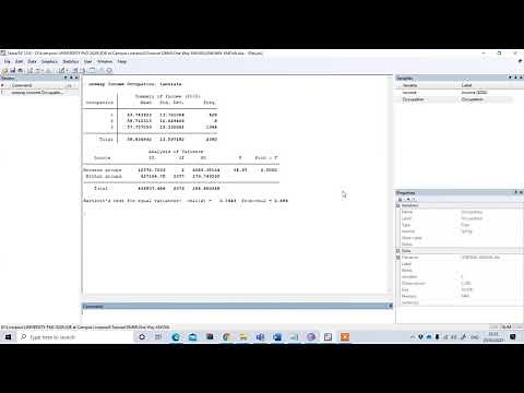 One Way ANOVA in STATA