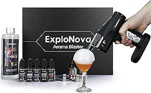 Cocktail Bubble Smoke Gun, with 5-Flavour Aroma Oil and Edible Bubble for Food and Drink, Bourbon, Rum, Vodka, Coffee, Meat, for Bar/Restaurant/Home Dinner, Gifts for Father/Husband