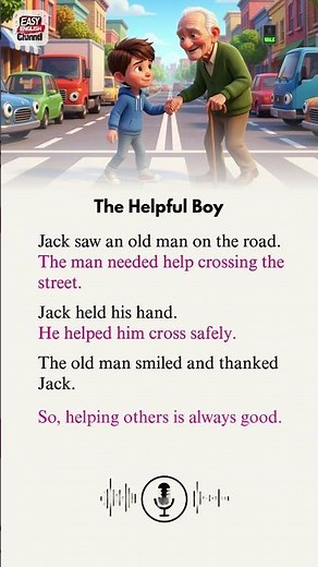 The Helpful Boy | Easy English Channel | Learn English for Beginners Step by Step #englishstory