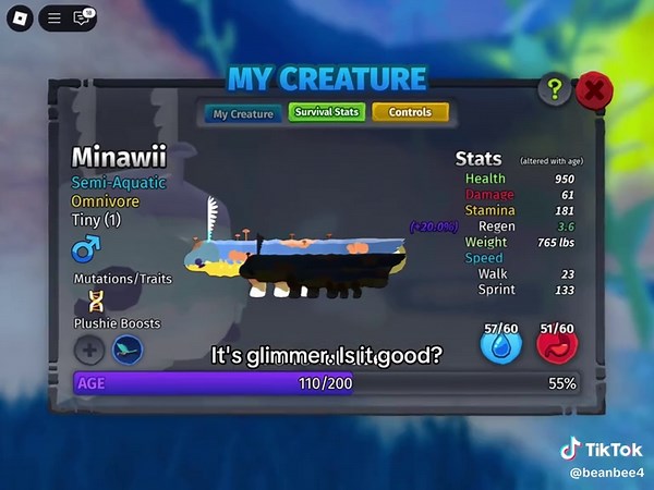 Glimmer Mutation in Creatures of Sonaria Gameplay