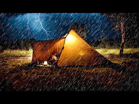 WORST THUNDERSTORMS! solo camping in heavy rainstorm (CAUGHT IN THUNDERSTORM)
