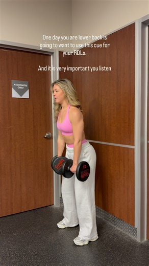 Addison Kilfoyle on Instagram: "For your next RDL ⬇️ ➡️ Stand with your back near a wall ➡️ Step 2 feet forward ➡️ Feet hip-width, squared with shoulders How to move: • Soft bend in knees • Brace core • Push hips back like you’re trying to tap your butt on the wall • Feel stretch in hamstrings • Drive hips forward & squeeze glutes to stand Key cues: ✨ “Hips back, not down” ✨ “Butt to the wall” ✨ “Flat back, weight in heels” #gym #romaniandeadlift #glutes #gymtips #gyminspo"