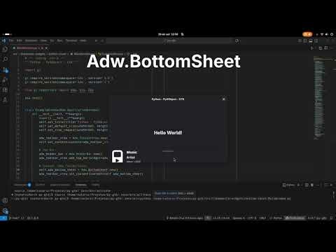 Adw.BottomSheet com Python e GTK