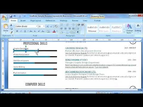 How to edit CV / Resume Template progress bar in Microsoft Word - @ Customizing skillbar chart