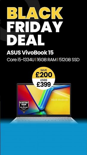Save £200 on This ASUS VivoBook 15 – Black Friday Deal! Laptop Outlet