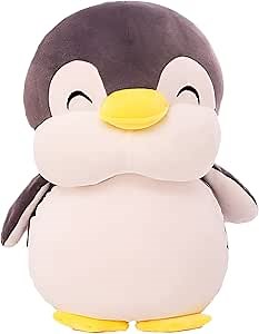 Plushies Penguin Stuffed Animal Toys, Soft Penguin Stuff Plush Doll Gift for Kids Girls Boys Girlfriend Valentines Day Gifts Throw Pillow (Gray,11.8in/30cm)