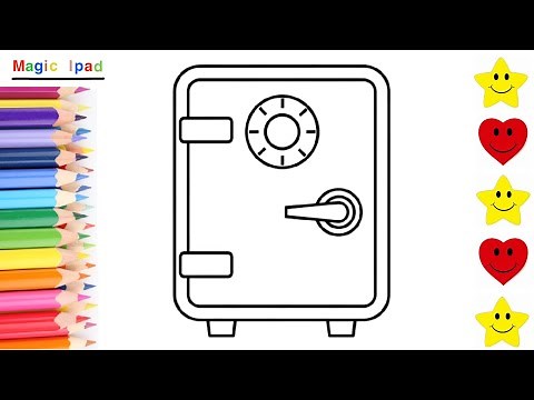 Como dibujar una CAJA FUERTE | dibujos para niños 💓⭐ How to draw a SAFE BOX | drawings for kids