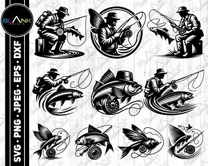 Fly Fishing Vector Clipart Bundle (svg, Png, Jpg, Eps, Dxf) - Etsy