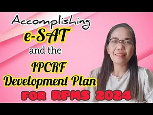 Self - Assessment Tool and the IPCRF Development Plan