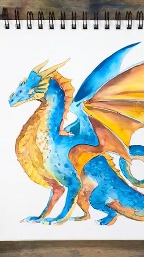 Dragons in Watercolor #watercolorpainting #watercolorforbeginners #watercolor #watercolourpainting