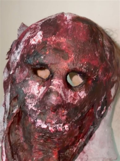 im not done with the mouth area so don't judge🫩 should I remove the tongue? #howto #homemadestuff #halloween #scary #easy