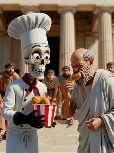 ¿Qué pasaría si llevaras POLLO FRITO a la antigua Grecia? #fyp #parati #sabiasque #curiosidades #3d