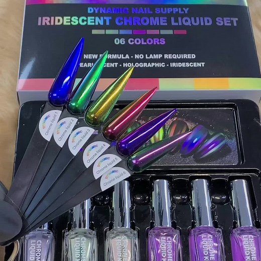 Iridescent Chrome Liquid Nail Art | Dynamic Nail Supply