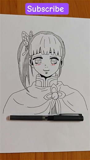 How to Draw Kanao Tsuyuri 🌸 | Easy Anime Sketch #shorts
