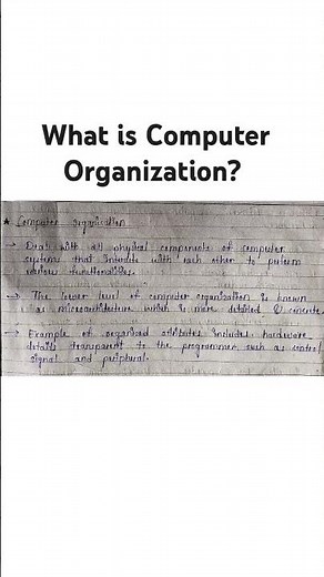What is computer organization? #engineering #shorts
