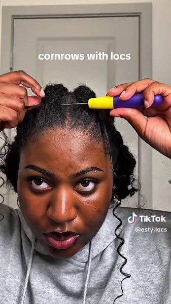Stylish Cornrows Over Locs for a Unique Look