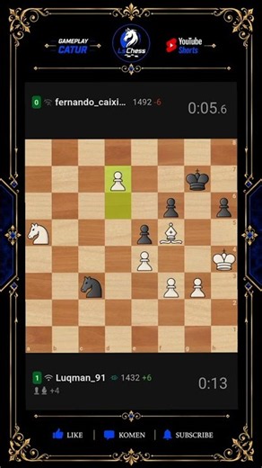 Lawan Kehabisan Langkah! ♟️🔥 | Gameplay Catur Amatir #shorts