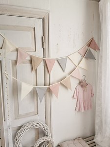 Pastel Bunting Banner, Triangle Bunting, Pennant Chain, Wimpelkette Fur Kinder, Cotton Flags, Party Decor, Decoration for Baby Girl Shower - Etsy