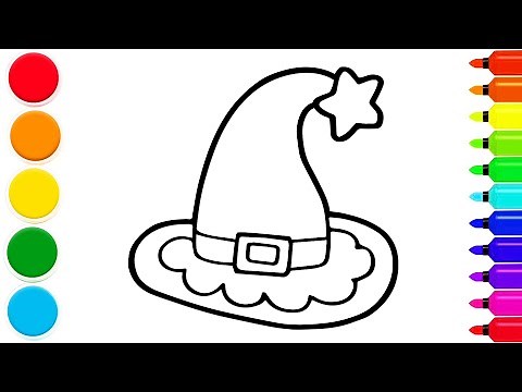 How to draw a witch hat | step by step