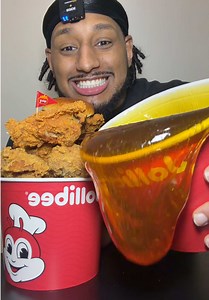 Trying Jollibee with a Huge Honey Bucket for the First Time!