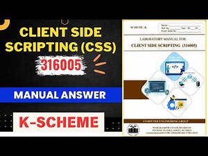 CSS Solved Manual K Scheme MSBTE || 316005 || CSS manual answer K Scheme || CSS Manual || CSS MSBTE