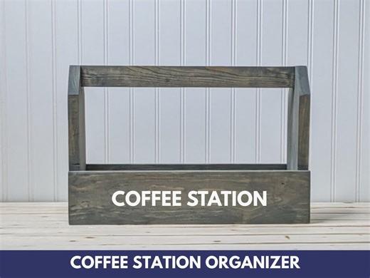 Coffee Station Organizer Box for Counter, Wooden Coffee Bar Storage - Etsy