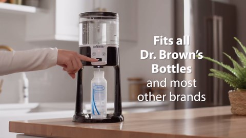 Dr. Brown's Insta-Prep Warm Water Dispenser to Instantly Prepare Baby’s Formula Bottle,Large Capacity Glass Tank with 3 Temperature Settings,Black