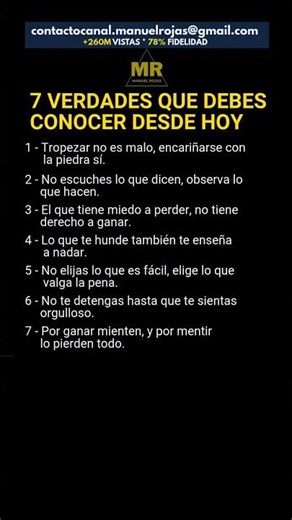 7 Verdades que debes Conocer desde HOY #mentalidad #desarrollopersonal #motivation