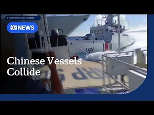 Chinese ships collide while pursuing Philippine vessel in South China Sea | ABC NEWS