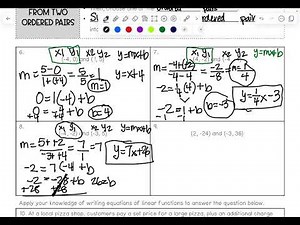 Writing Equations of Linear Functions