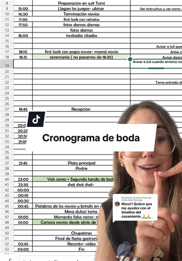 Cronograma detallado para tu boda