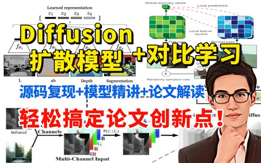 研一研二必看！不愧是2024最好出论文的两个研究方向：Diffusion扩散模型+对比学习，源码复现+模型精讲+论文解读，迪哥带你轻松搞定论文创新点！