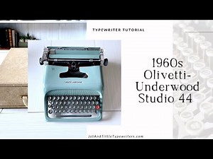 1960s Olivetti-Underwood Studio 44, like new! | Typewriter Tutorial