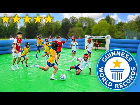 WORLD'S BIGGEST KIDS SLIP 'N' SLIDE FOOTBALL MATCH!! ⚽️💦