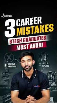 3 Career Mistakes Every BTech Graduate Must Avoid 🚀#shorts