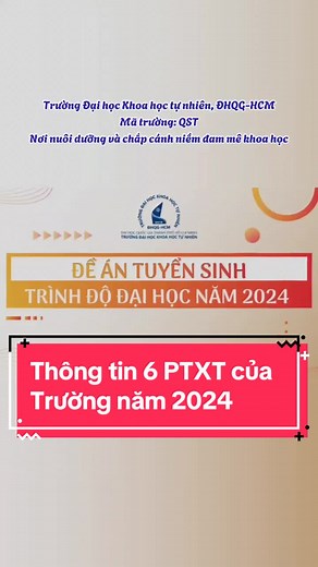 6 Phương Thức Xét Tuyển Đại Học Khoa Học Tự Nhiên 2024