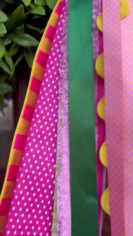 Yellow and Pink Wreath Bow: Spring or Summer Ribbon Bundle - Etsy