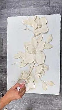 how to make botanical bas-relief #art #diy #clay