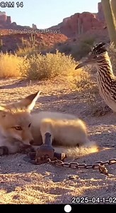 A small kit fox becomes trapped and unable to escape on its own when a nearby desert bird notices the situation. Instead of flying away, the bird approaches and pecks at the latch until the trap opens, allowing the fox to break free and move away safely. This video was created with AI for entertainment purposes. #animals #kindness #wildlife | Dailydoseofpaws