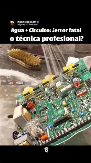 High-Q “El Podcast” on Instagram: "💧⚡ Sí… se puede lavar una placa electrónica. Pero SOLO si está: ✔️ Desconectada ✔️ Sin batería ✔️ 100% seca antes de encender El agua no “mata” la electrónica… la electricidad + humedad sí. En talleres usan agua desionizada o alcohol isopropílico para remover polvo, grasa o corrosión. El error fatal: encenderla húmeda. Ahí se produce el corto. ¿Lo sabías? 👀 #Tecnologia #Electronica #Circuitos #DatoCurioso #Ingenieria"