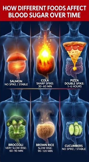 ✅ How Different Foods Impact Blood Sugar Over Time #shorts #health #wellness
