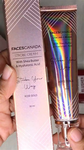 Faces canada Strobe cream rose gold #affordablemakeup #nykaa #strobecream #simplemakeup