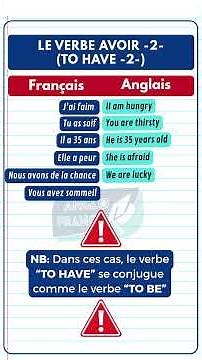 Anglais-minute | le verbe avoir, Cas spéciaux | pour AMÉLIORER ton ANGLAIS quotidien.