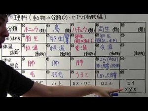【理科】中2-31 動物の分類②・セキツイ動物編